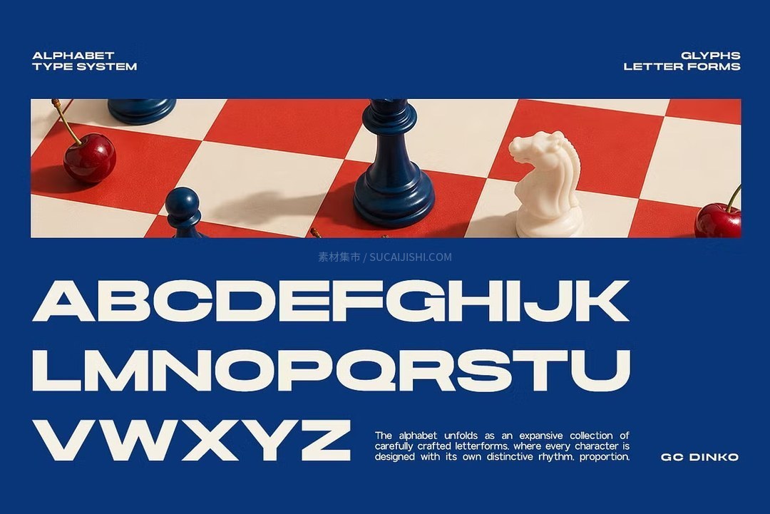 GC Dinko 现代复古加宽几何粗体无衬线可变字体